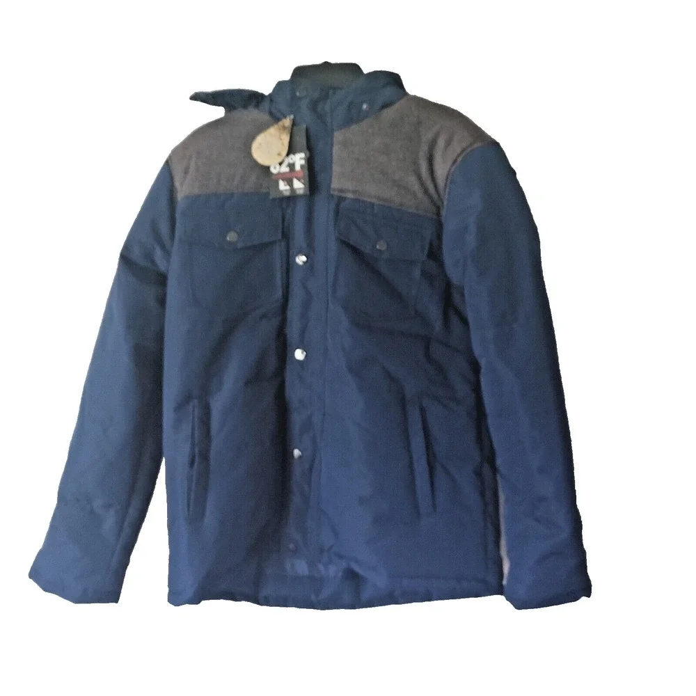 82 DEGREES FAHRENHEIT Men's Size Medium Hooded Waterproof Navy Blue‎ Jacket